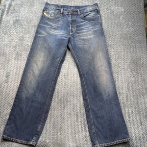 Vintage Diesel Kuratt Selvedge Jeans Italy Men 33 Bootcut Flared 2004 Button Fly